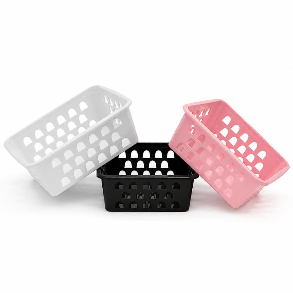 Kit  Cestos Organizadores Pequenos Cozinha Banheiro Closet 16x12cm