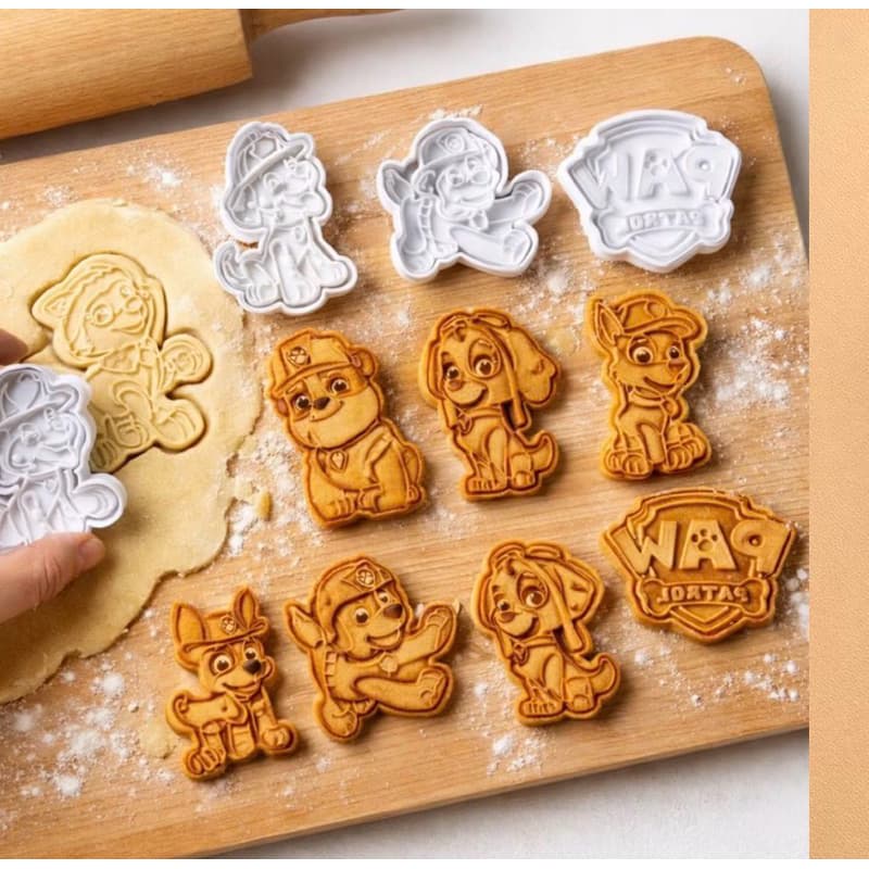 Cortador de Biscoito Patrulha Canina (Kit Com 7 Personagens) Massinha de Modelar