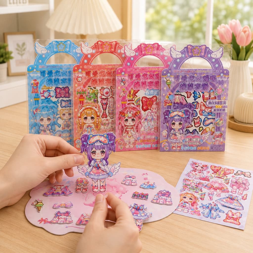 Kit Princesas Magnética Adesivos Para Vestir Com Roupas E Acessórios Montar Looks