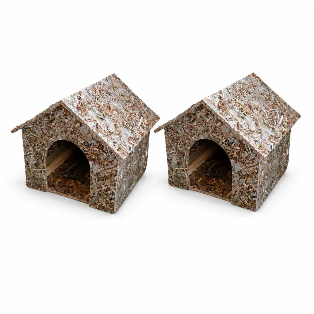 Kit com 2 Casinhas Ecológicas para Pequenos Roedores 🐰🐹🐢