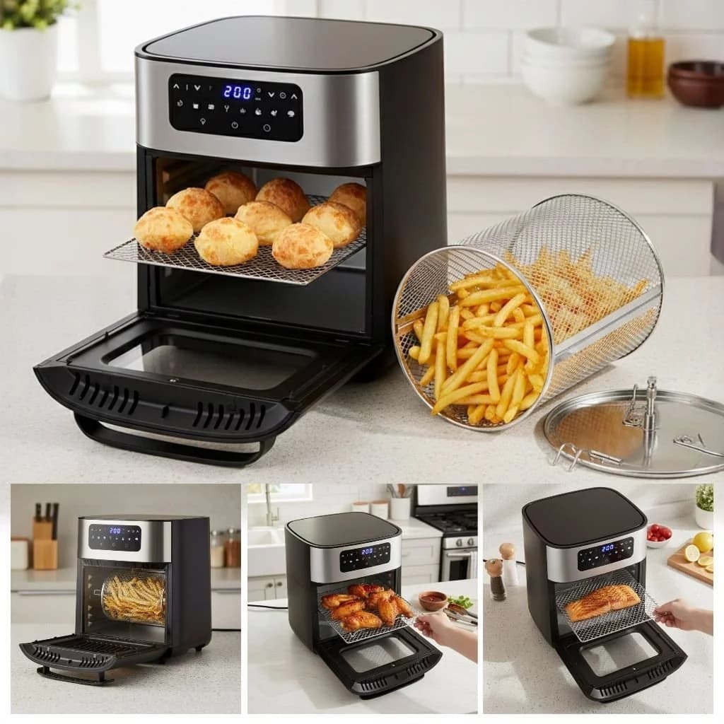 Air Fryer Oven KNakasaki 12L Digital 1700W – Fritadeira Elétrica Sem Óleo com Forno e Painel Touch  A Air Fryer Oven K