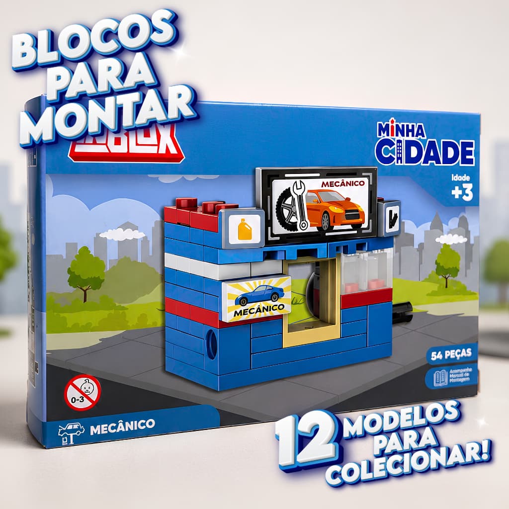 Blocos de Montar Mini Cidade Lojas e Comércio Brinquedos Educativo Menino Menina Estilo Lego Inblox