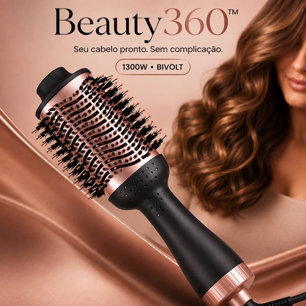 Escova Modeladora Secador Secadora Cabelos Profissional Bivolt Alisadora Penteado Rápido