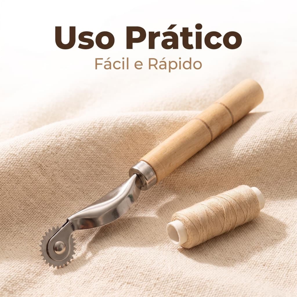 Roda marcadora manual prática para marcar tecidos na costura e no patchwork