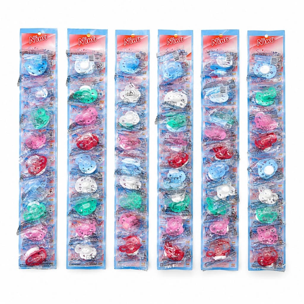 Kit Chupetas Silicone 10 20 30 Cartela Chupeta Nino Bico Redondo Silicone Ortodontica Bebês Colorida