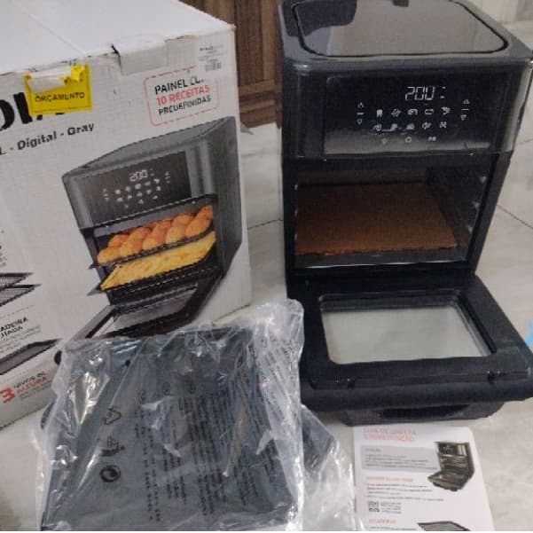 Air Fryer Oven Mondial 12 Litros Painel Digital 2000W 3 Assadeiras