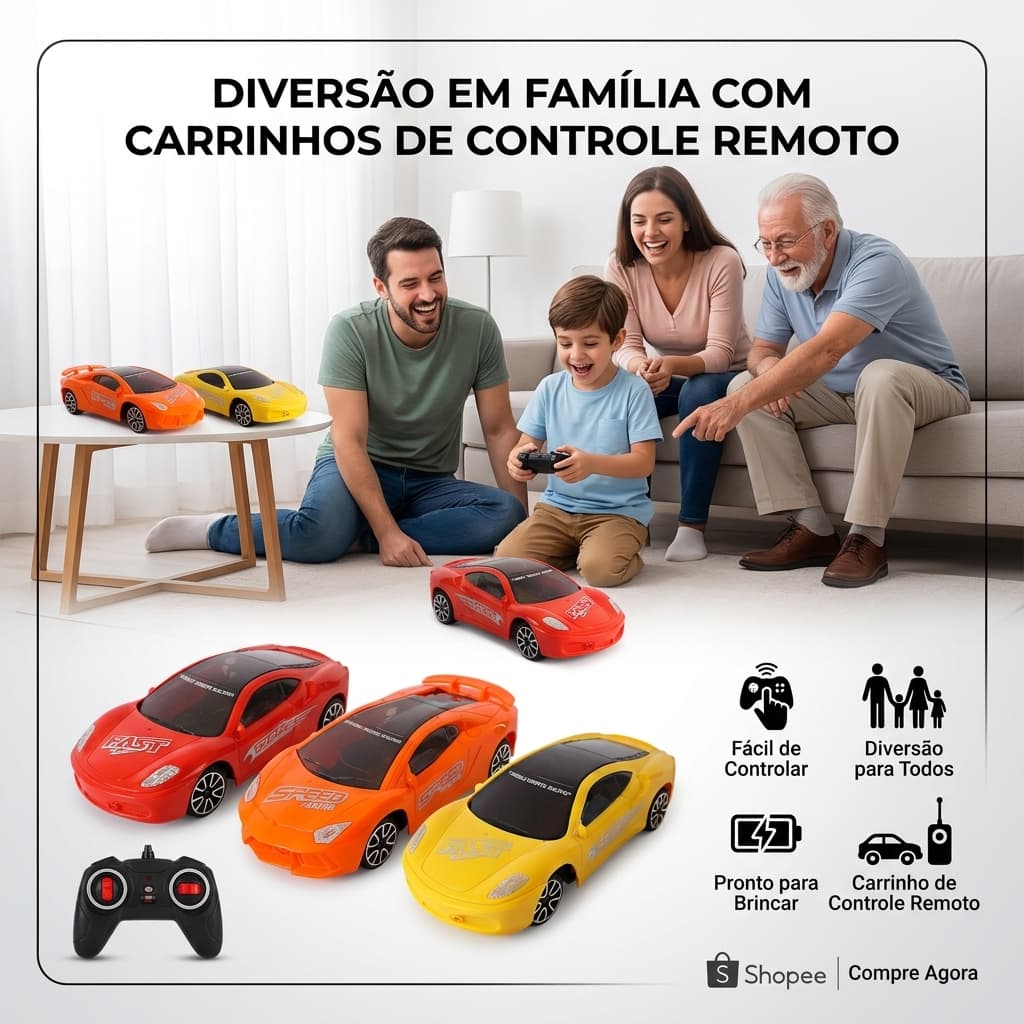 🏎️ Carrinho de Controle Remoto Speed Racing 2 Funções – Sortido | Acelere a Diversão!