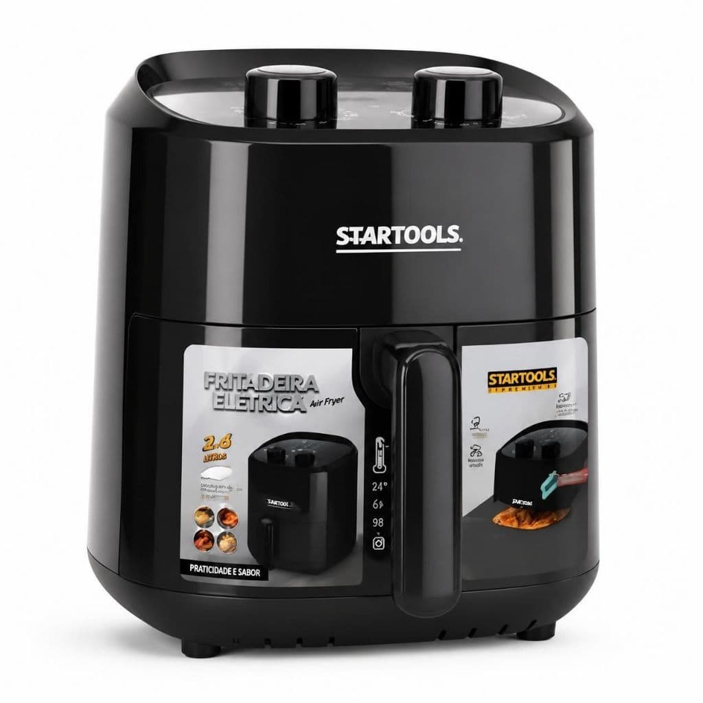 Air Fryer Startools 3,4L 1200W – Sem Óleo Rápida Saudável Fritadeira Elétrica Alta Potencia