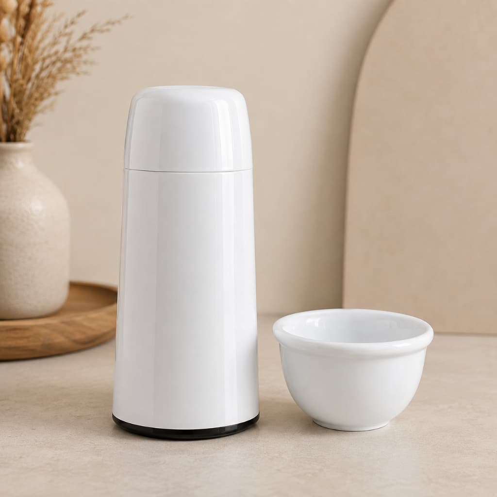 Kit mini garrafa térmica 250 ml molhadeira porcelana mult funcional kit higiene bebe porcelana banheiro lavabo variedade