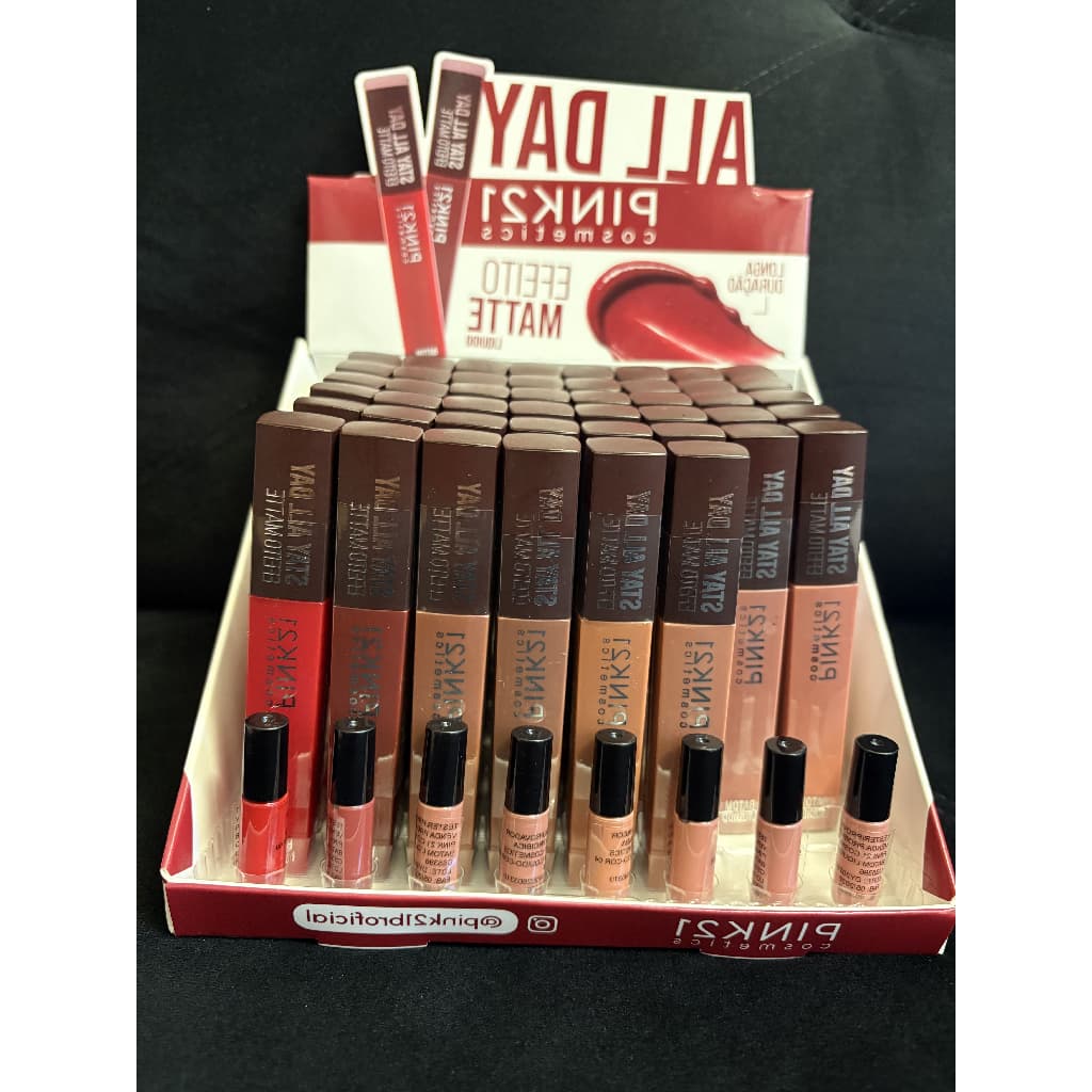 Batom Líquido Matte Pink21 Stay All Day – Efeito Matte – 8 Cores