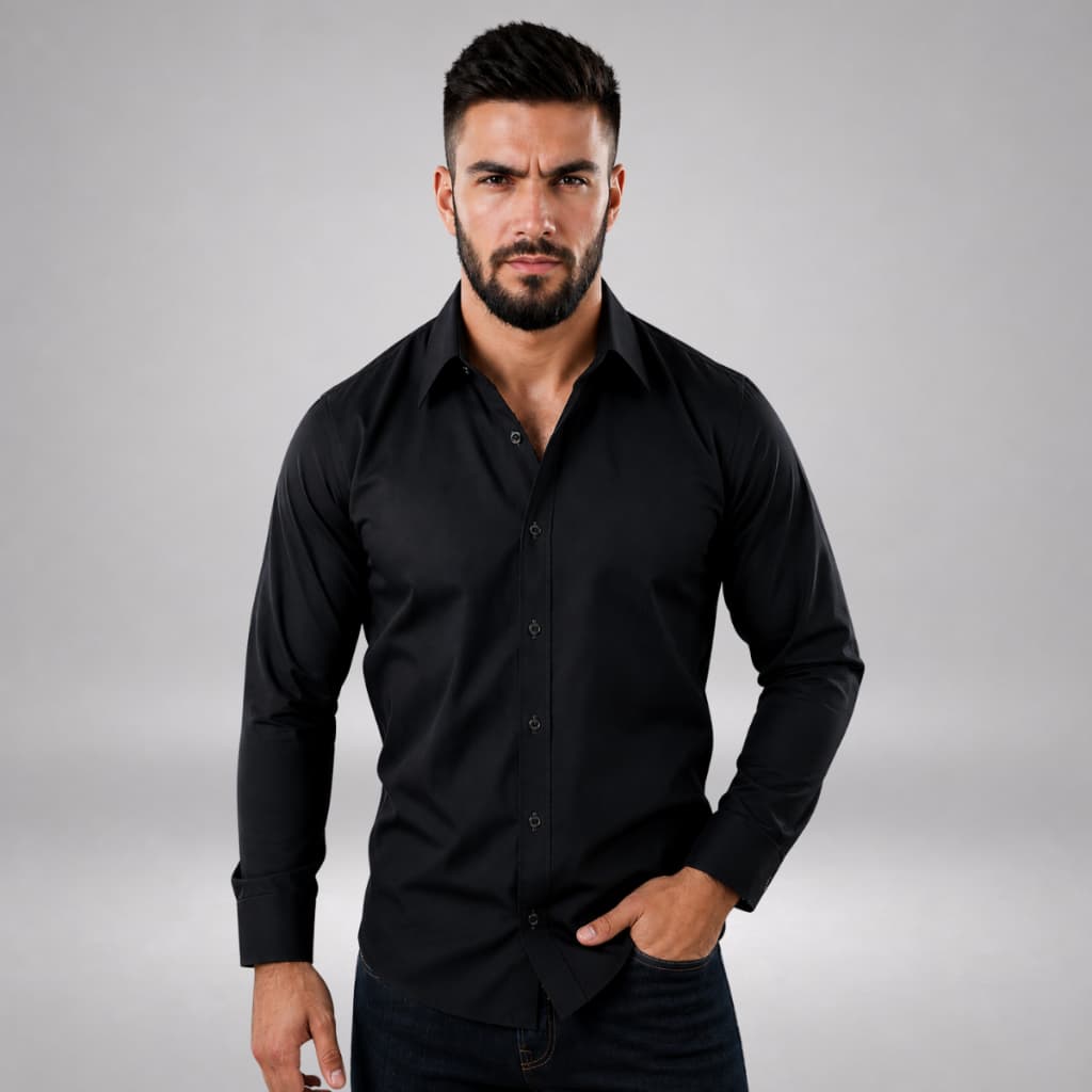 Camisa Social Masculina Manga Longa Slim Fit Elegante Premium Executiva Trabalho Casamento Festa Escritório