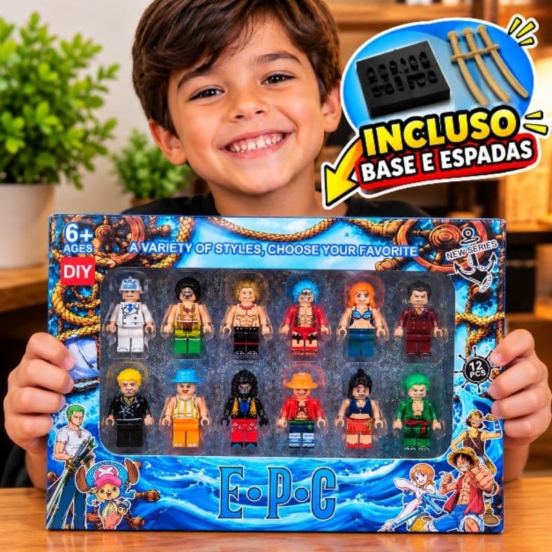 Kit 12 Bonecos Estilo Lego One Piece Compatíveis Blocos de Montar