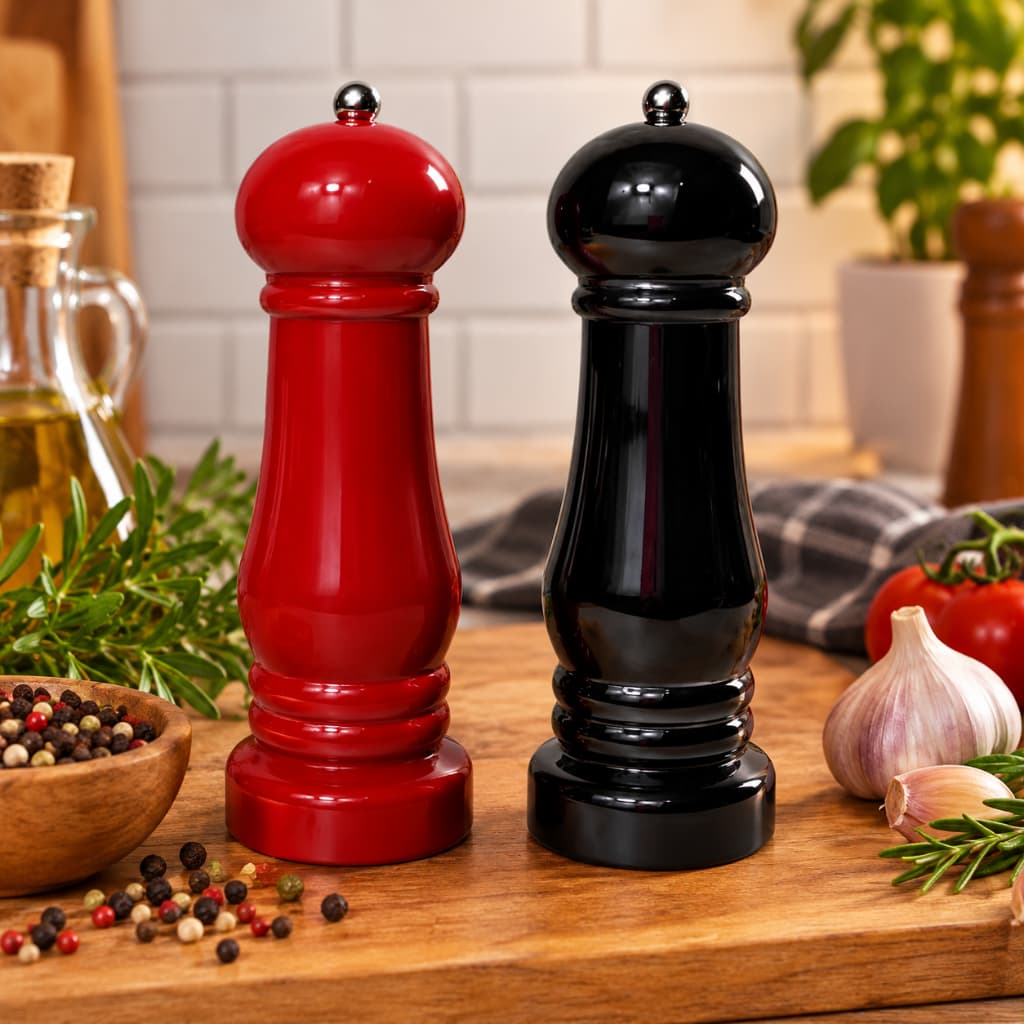 Porta Tempero / Moedor de tempero pimenta grãos de Acrílico Vermelho/Preto Clink