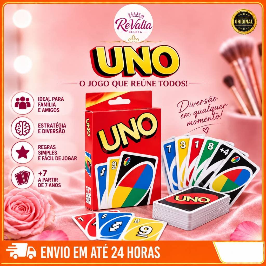Jogo de Cartas UNO Divertido Família Amigos Infantil Adulto Jogo Rápido