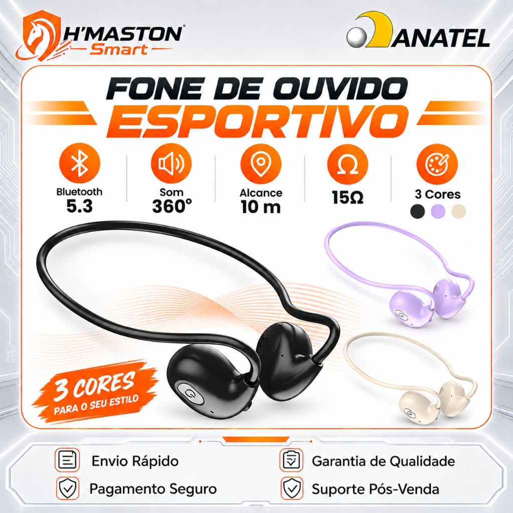 H'MASTON F922 Fone De Ouvido Bluetooth Sem Fio Fone De Ouvido Anti Ruido Fone Sem Fio Bluetooth Fone Anti Ruido
