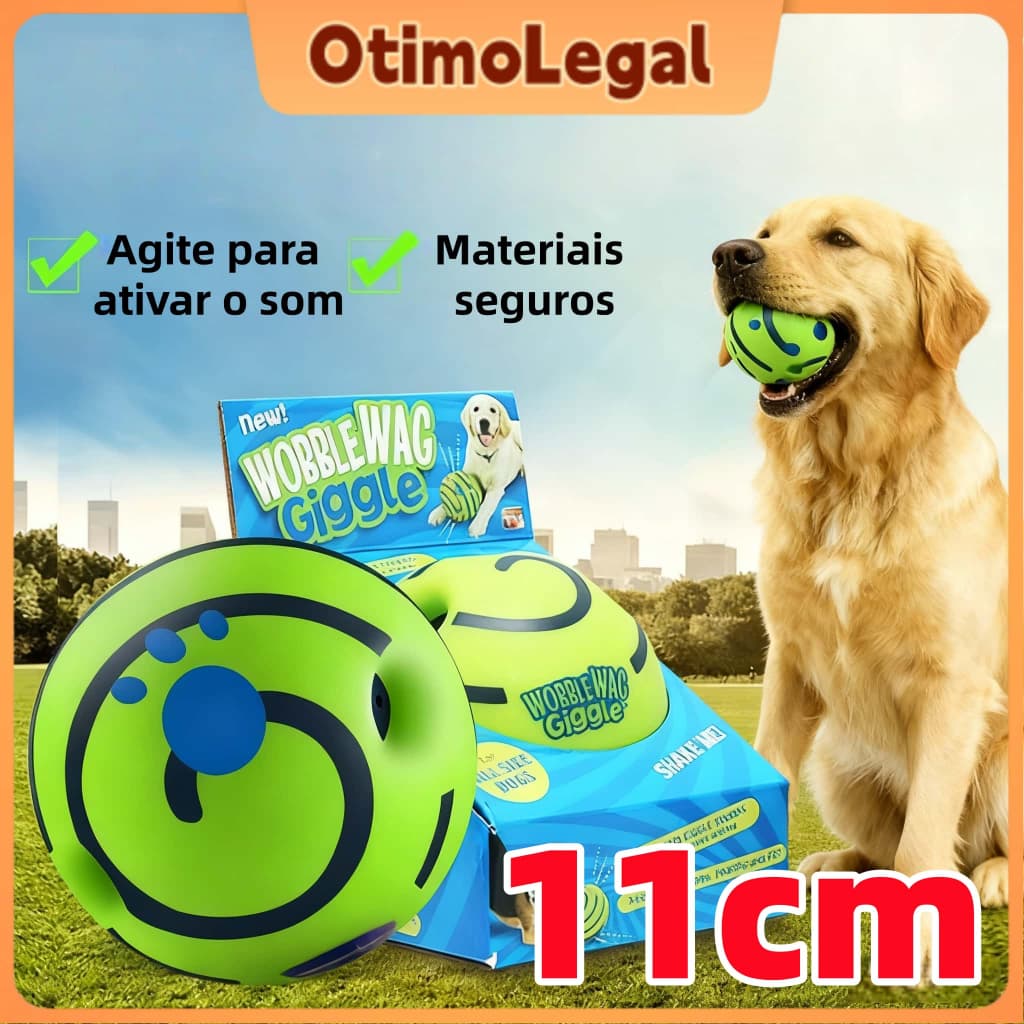 11CM Bola de Brinquedo Interativo para Cães Durável e sem Pilhas com Sons Engraçados de Riso