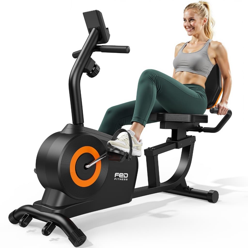 Bicicleta Ergométrica Horizontal FED H-Bike 16 Níveis Resistência Magnética Bluetooth Zwift Kinomap Suporta 160kg