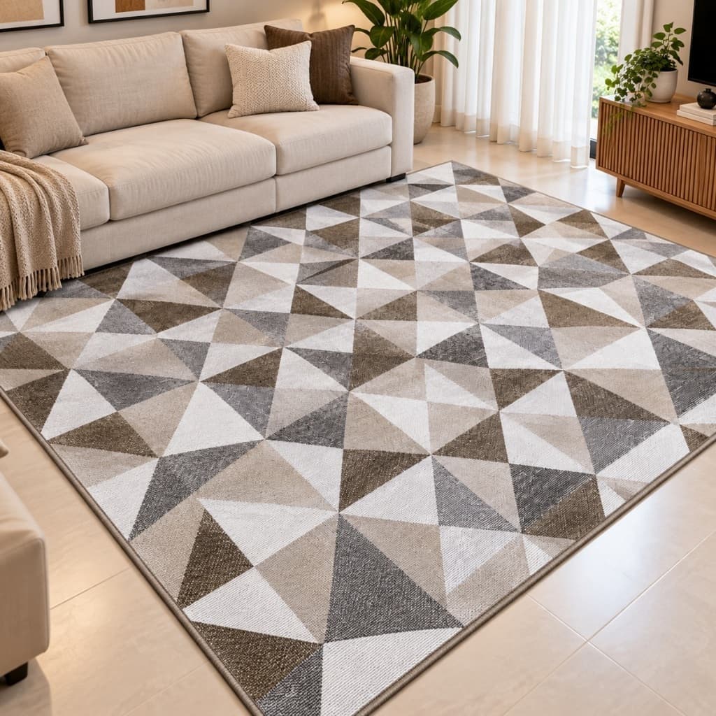 Tapete Grande para Sala 2,50x2,00 Antiderrapante Emborrachado Moderno Estampado