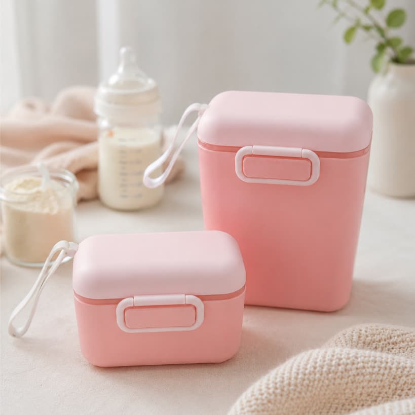Kit 2 Porta Leite Em Pó Whey 400ml 800ml Pote C/ Dosador Portátil P/ Viagem Infantil Bebê Rosa Verde