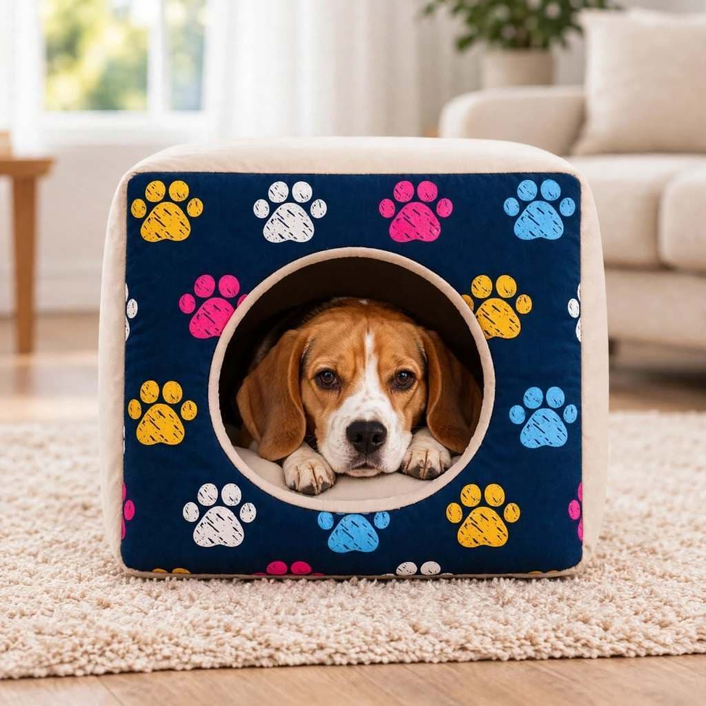 Cama Toca Pet Iglu Casinha para Cachorros e Gatos 2 em 1 com Almofada Removível Anti Frio |Tamanho P M G