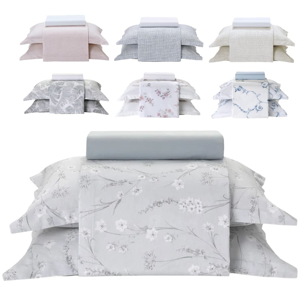 Jogo de Cama Casal 4 peças Lençol com Elástico 100% Algodão Percal 180 Fios 138x188x35cm - Dohler