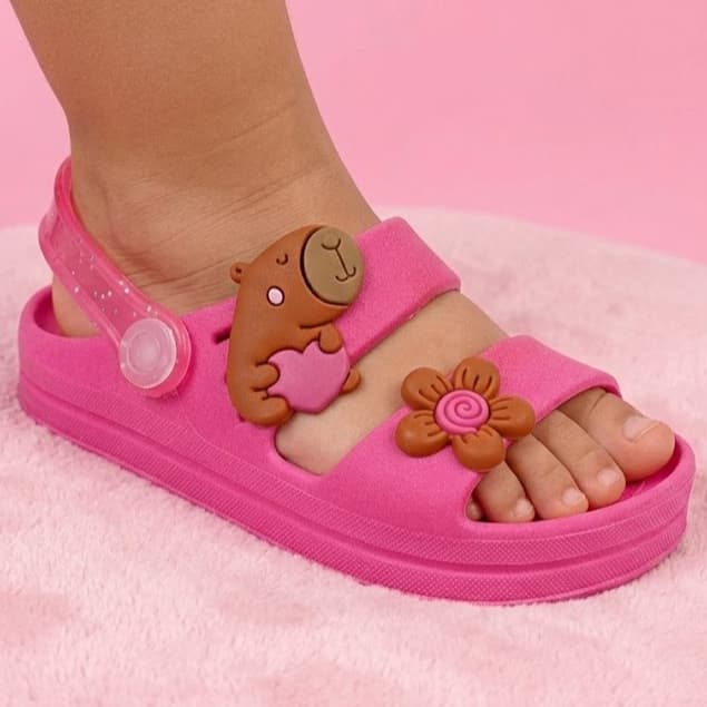 Papete Infantil Feminina De Capivara Para Meninas Estilosas Super Confortável Envio Já