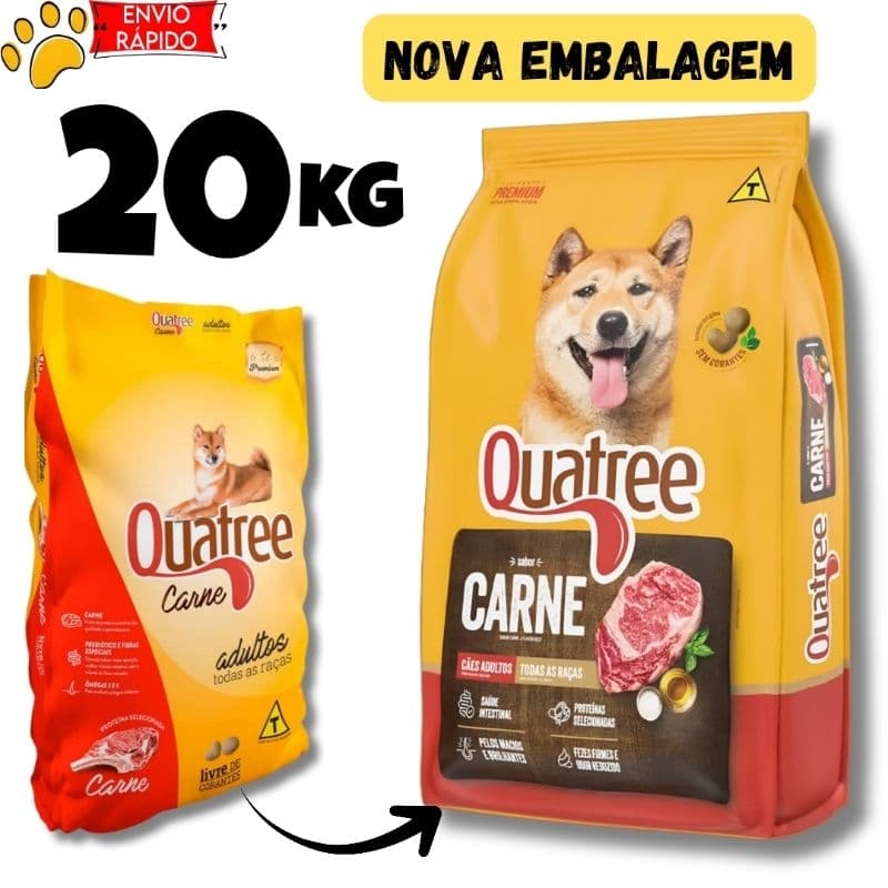 Ração Quatree Carne Premium Cães Adultos 20kg