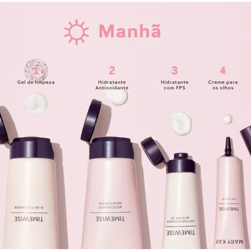 Kit Mary Kay TimeWise Skincare Completo Limpeza Hidratação e Anti-Idade