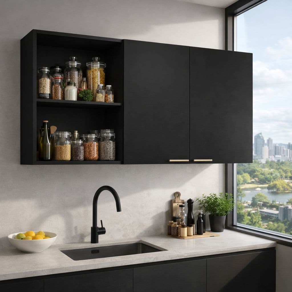 QUEIMA DE ESTOQUE Armário Suspenso Multiuso 90cm 2 Portas Nichos Organizador Casa Cozinha
