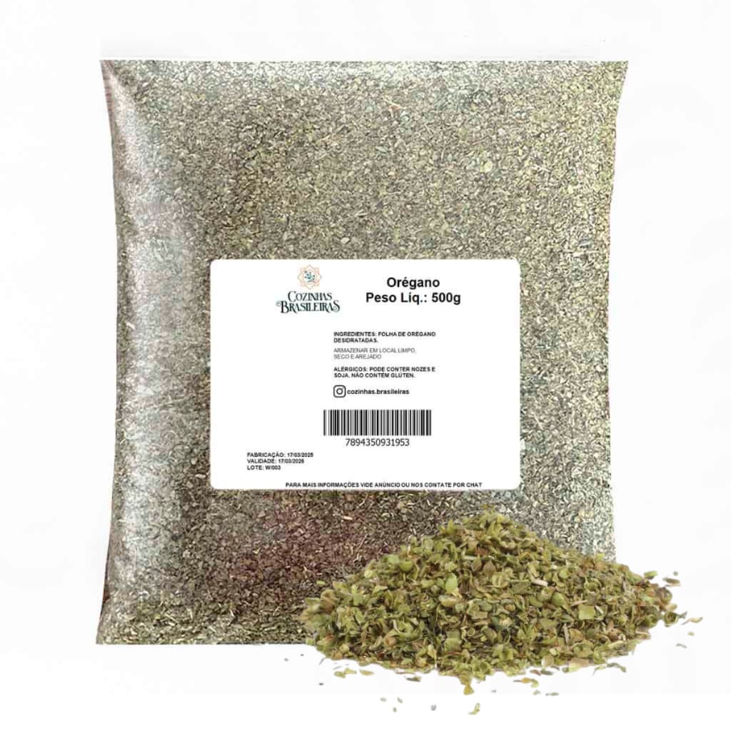 Cozinhas Brasileiras tempero orégano desidratado tempero p/ carnes aves peixe massa molho 80g, 500g