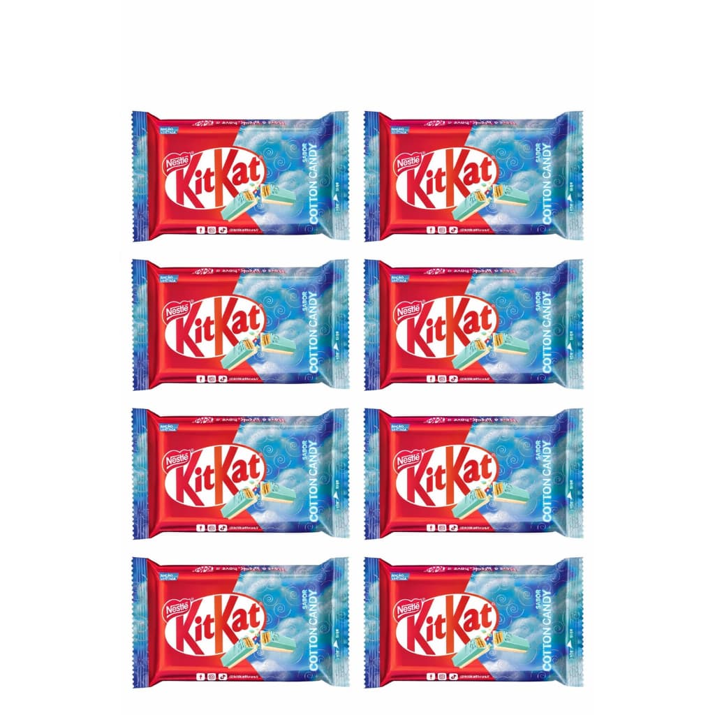 Cotton Candy KitKat Sabor  Edição Limitada Chocolate Wafer Crocante Importado – Kit com 8 Unidades