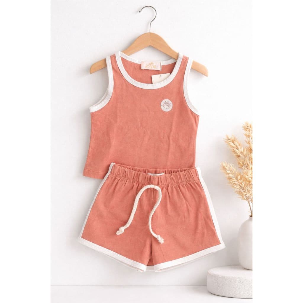 Conjunto Infantil Verão Unissex Roupa de Bebê Menino e Menina Algodão Fresquinho Regata e Bermuda TAM 4 AO 10