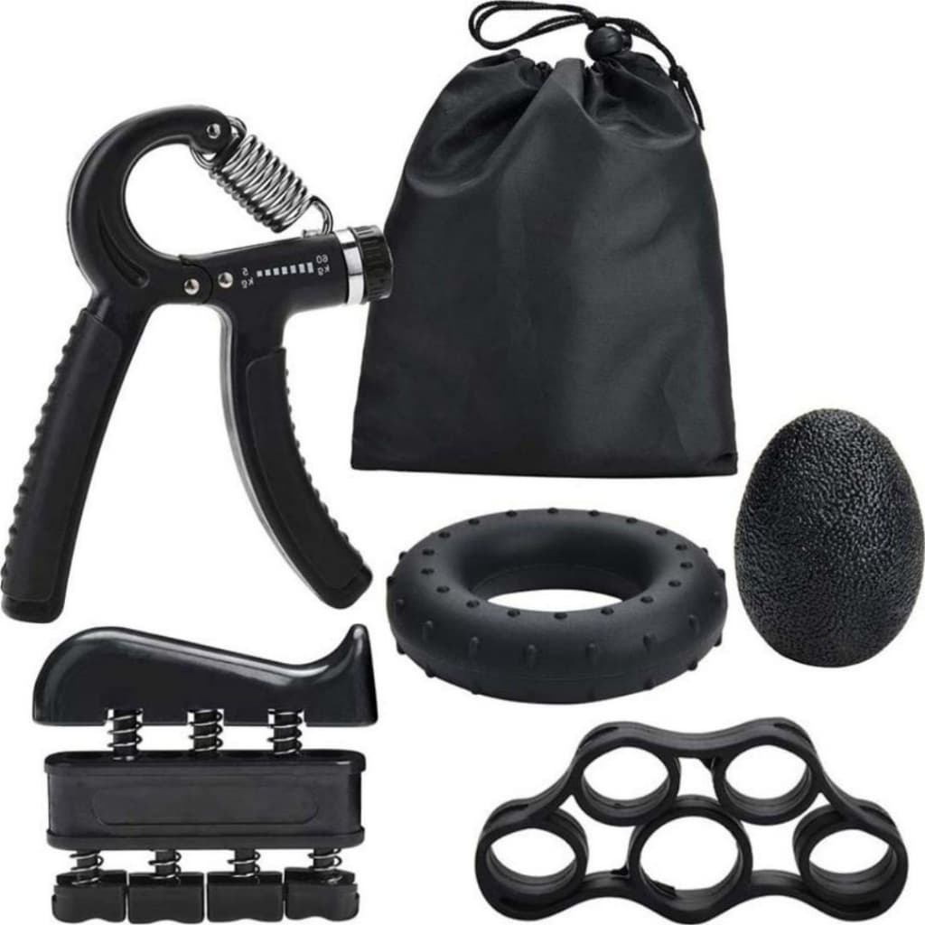 Kit 5 Peças Hand Grip Treino de Mãos Aperto Dedos Punho Fisioterapia Reabilitação Fortalecimento