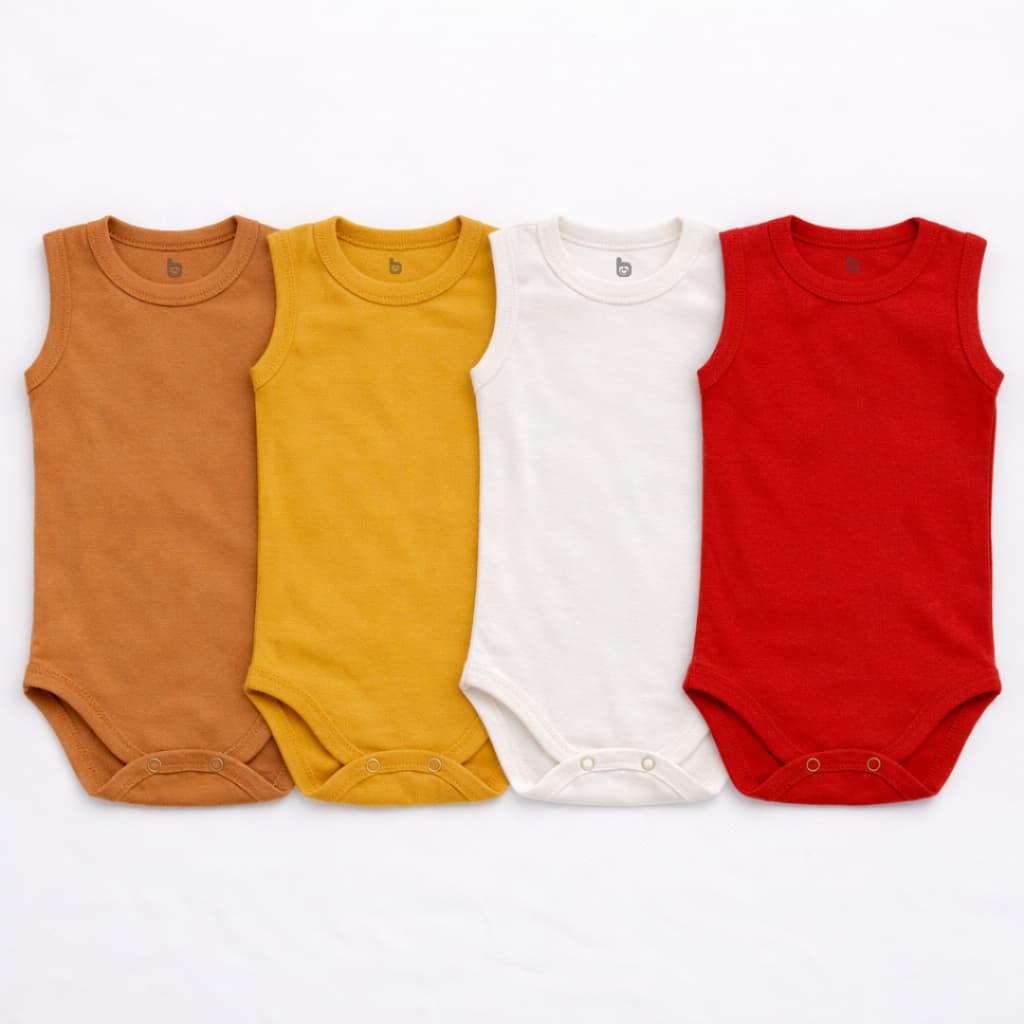 Body de Bebê Infantil Regata Enxoval Bebê Maternidade Kit 4 Peças 100% Algodão.