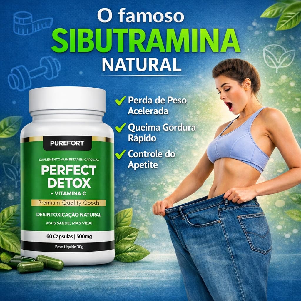 Detox Natural Composto de Fibras+Vitaminas C+Extratos Perfect Detox Purefort Original