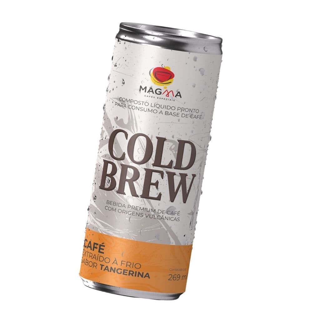 Cold Brew sabor Tangerina Pré Treino Natural Café Gelado Energético Natural Bebida Premium de Café