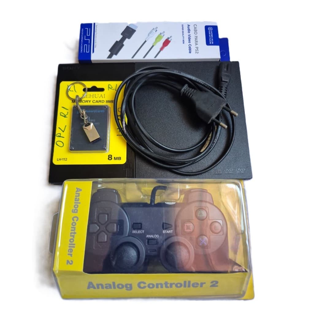 Playstation 2 Desbloqueado Completo ps2 Slim Kit Opl 30 Jogos 64gb Controle Memory Card Video Game Play 2