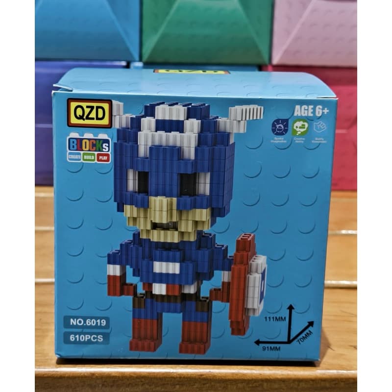 BLOCO DE MONTAR PIXEL ART 3D CAPITÃO AMÉRICA LEGO