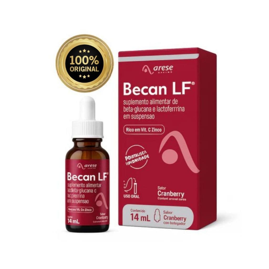 Becan LF 14ml  Suplemento Imunidade Lactoferrina Vitamina C D Zinco Original