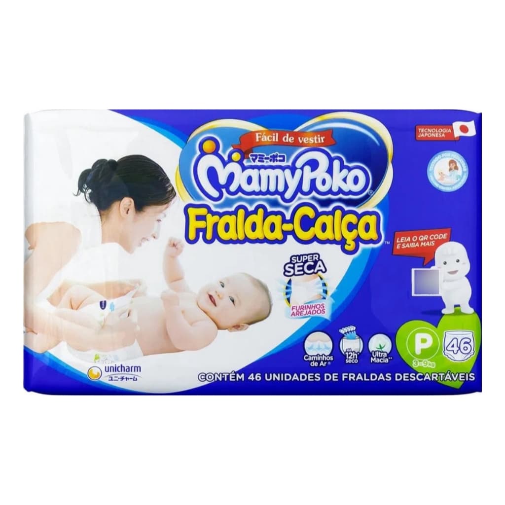 Fralda Calça Descartavél Mamypoko Tam P 46 Unidades Dia & Noite Proteção E Alta Absorção