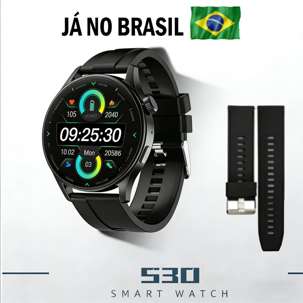 2026 Smartwatch S30 Relógio Inteligente Chamada NFC e monitor de frequência cardíaca. Tela AMOLED 1.41″Android/iOS