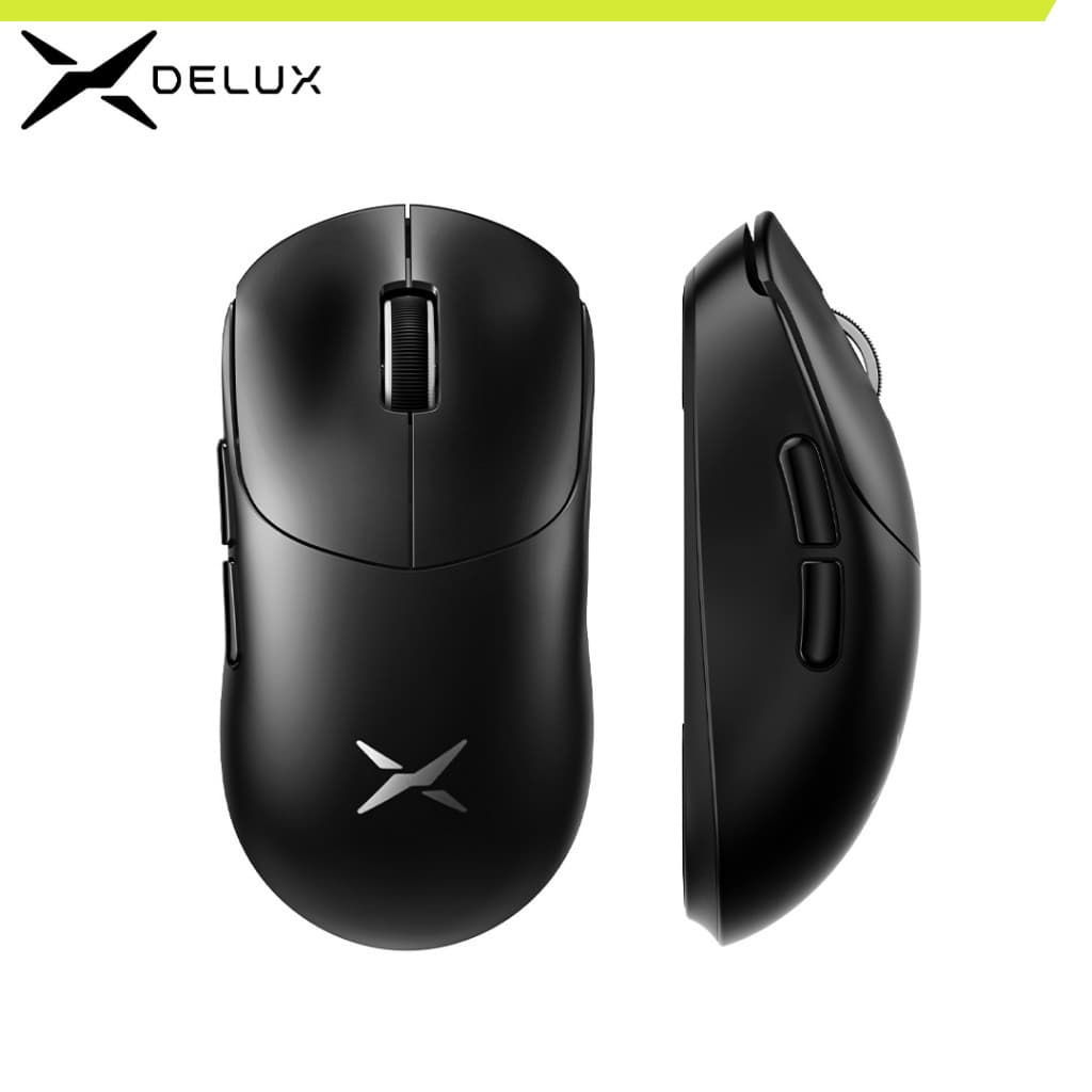 Mouse Gamer Delux M400, Sem fio, Tri-Mode, Sensor PAW 3311, 1000Hz, 500mAh