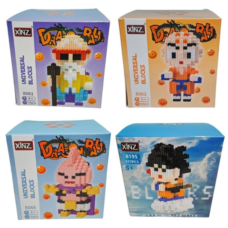Mini Blocos Dragon Ball Goku Kuririn Buu Mestre Kame Blocos de Montar estilo lego Anime Personagens Colecionáveis