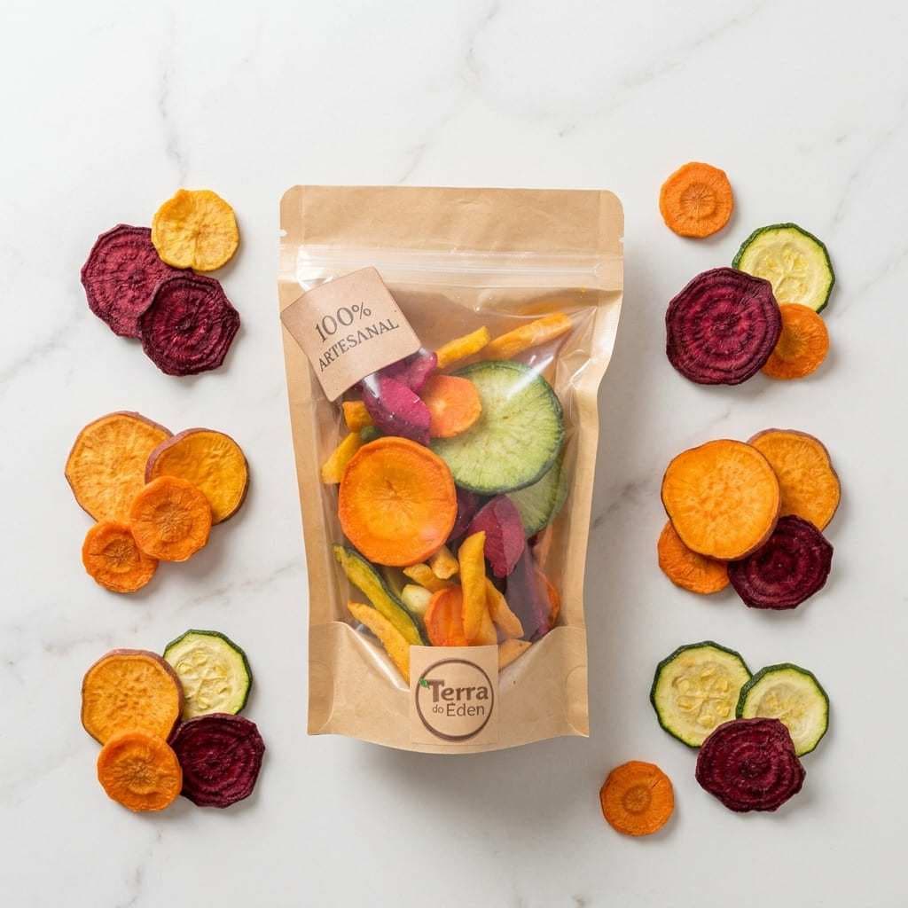 Mix de Vegetais Liofilizados 70g — Snack Saudável Vegano Sem Conservante Terra do Éden