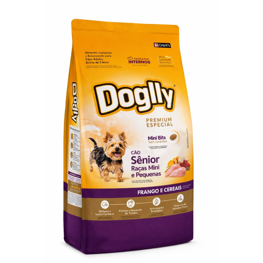 Ração Cachorro Premium Doglly Senior Raças Minis e Pequenas 10,1 kg