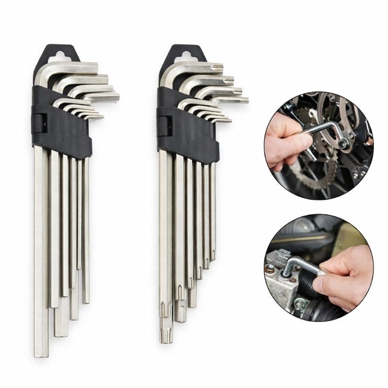 Jogo Chaves Allen grande e Torx Kit Completo Hexagonal Estrela Ferramentas