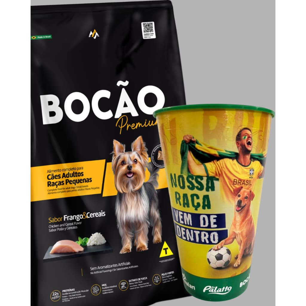 RAÇÃO BOCÃO PARA CACHORROS ADULTOS RAÇAS PEQUENAS COM NUGGETS - 20KG