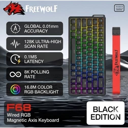 Teclado Gamer Free Wolf (ESCOLHA SUA VARIAÇÃO) _ Magnético / Mecânico _ Com ou Sem Fio
