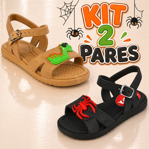 kit 2 pares de sandália infantil para meninos. Confortavel. Drika calcados