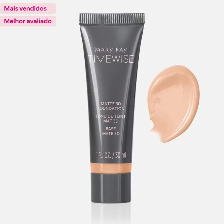 Base líquida Mary Kay cor beige W160 TimeWise 3D 30ml com acabamento matte
